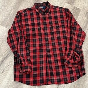 Polo Ralph Lauren Large Woodsman Workshirt Western Buffalo Plaid Outdoor Shirt